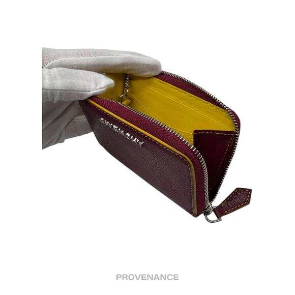 🔴 Givenchy Cles Zip Pouch Wallet - Red/Yellow Leather - Picture 8 of 11